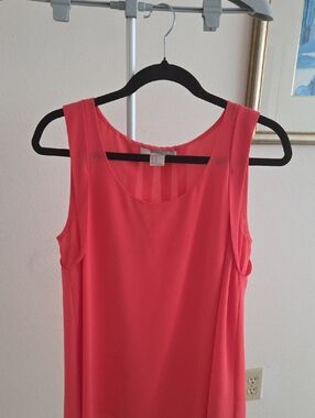 Forever 21 Sheer Coral Short Sleeve Blouse